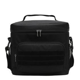 Waterproof Camouflage Insulated Lunch Bag For Picnic; Camping; Office; School (Color: black)